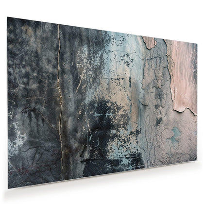 Wandbild mit dem Motiv Rissiger Putz in Blau