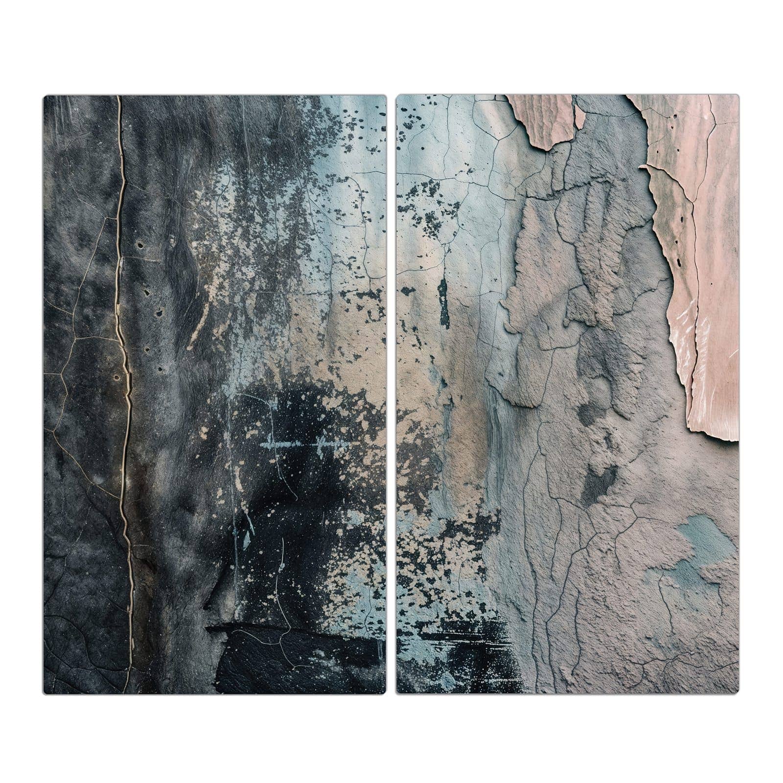 2-teilige Herdabdeckung für Induktionsfeld mit Abstrakte Textur-Motiv in der Frontansicht #grösse_2-Teilig (60x52cm)