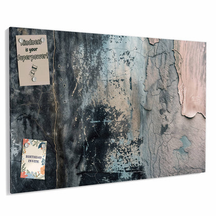 Metall Magnettafel mit dem Motiv Rissiger Putz in Blau