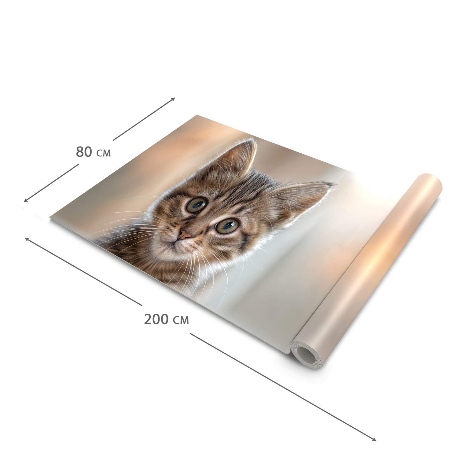 Geruchsneutraler Küchenteppich mit Motiv Katzenjunges in der Grösse 60x180 cm