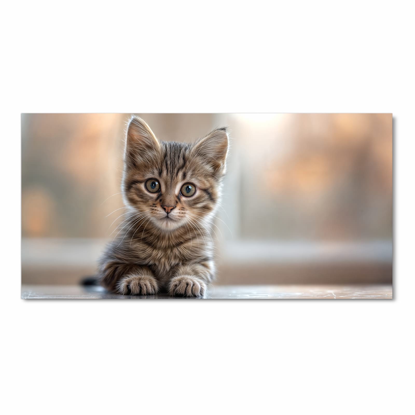 Abriebfester Küchenteppich mit Motiv Katzenjunges in Frontansicht - waschbar