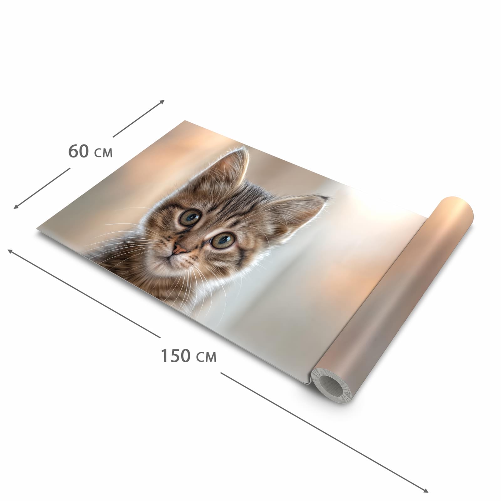 Abriebfester Küchenteppich mit Motiv Katzenjunges in der Grösse 60x180 cm