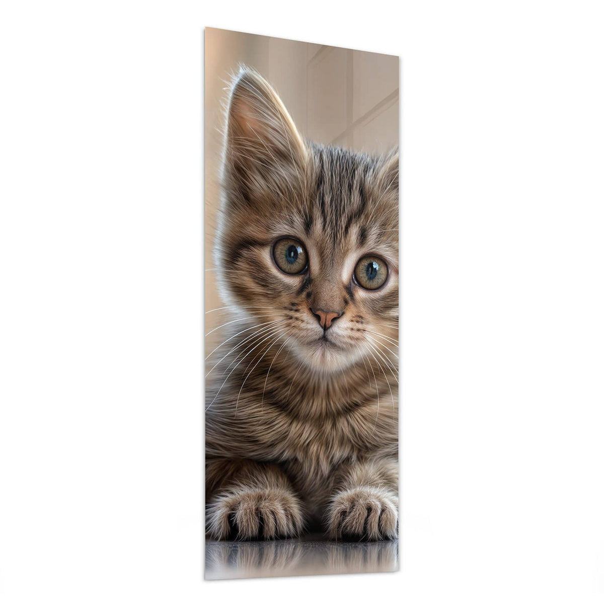 Glasbild Kätzchen mit Stehohren von der Seite, 4 mm Echtglas