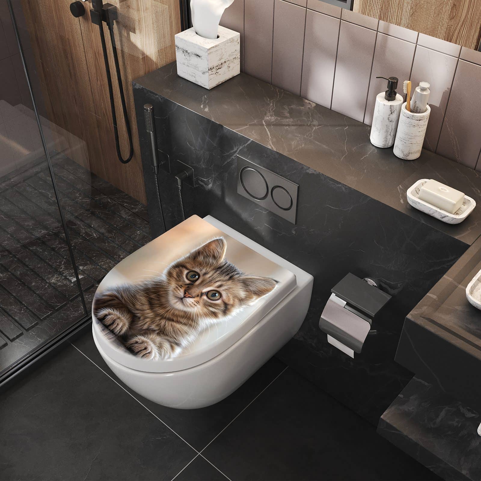 WC-Sitz mit Absenkautomatik Katzenjunges