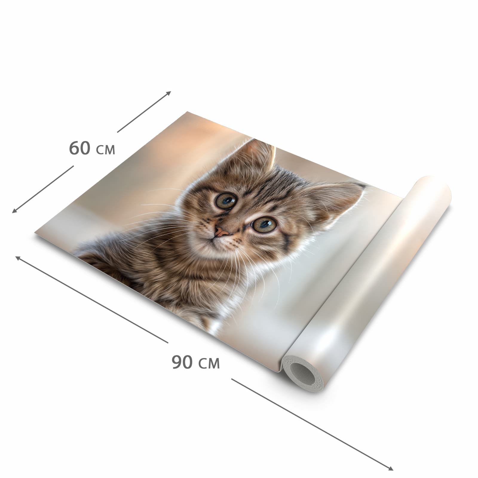 Schmutzabweisender Küchenteppich mit Motiv Katzenjunges in der Grösse 60x180 cm