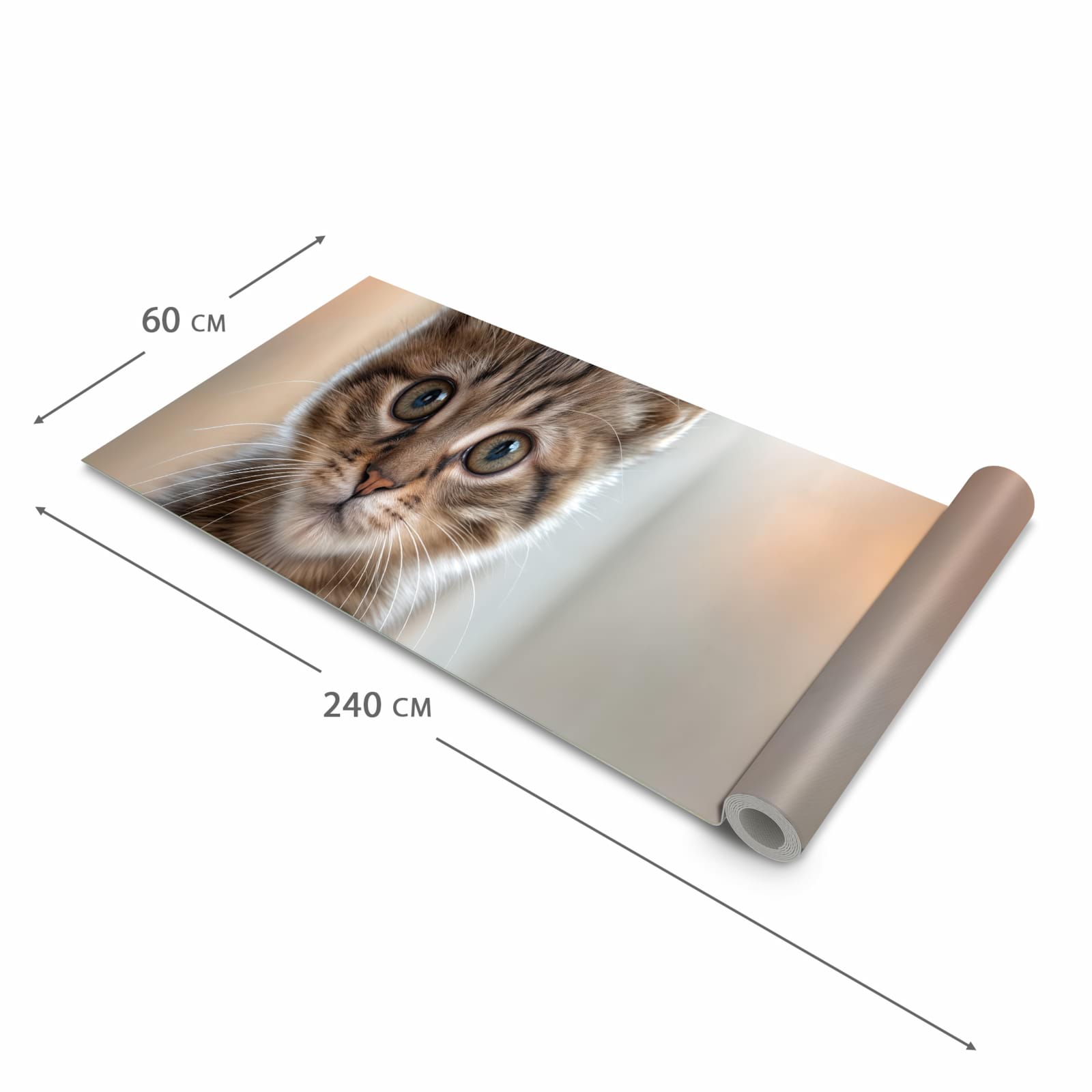 Komfortabler Küchenteppich mit Motiv Katzenjunges in der Grösse 60x180 cm