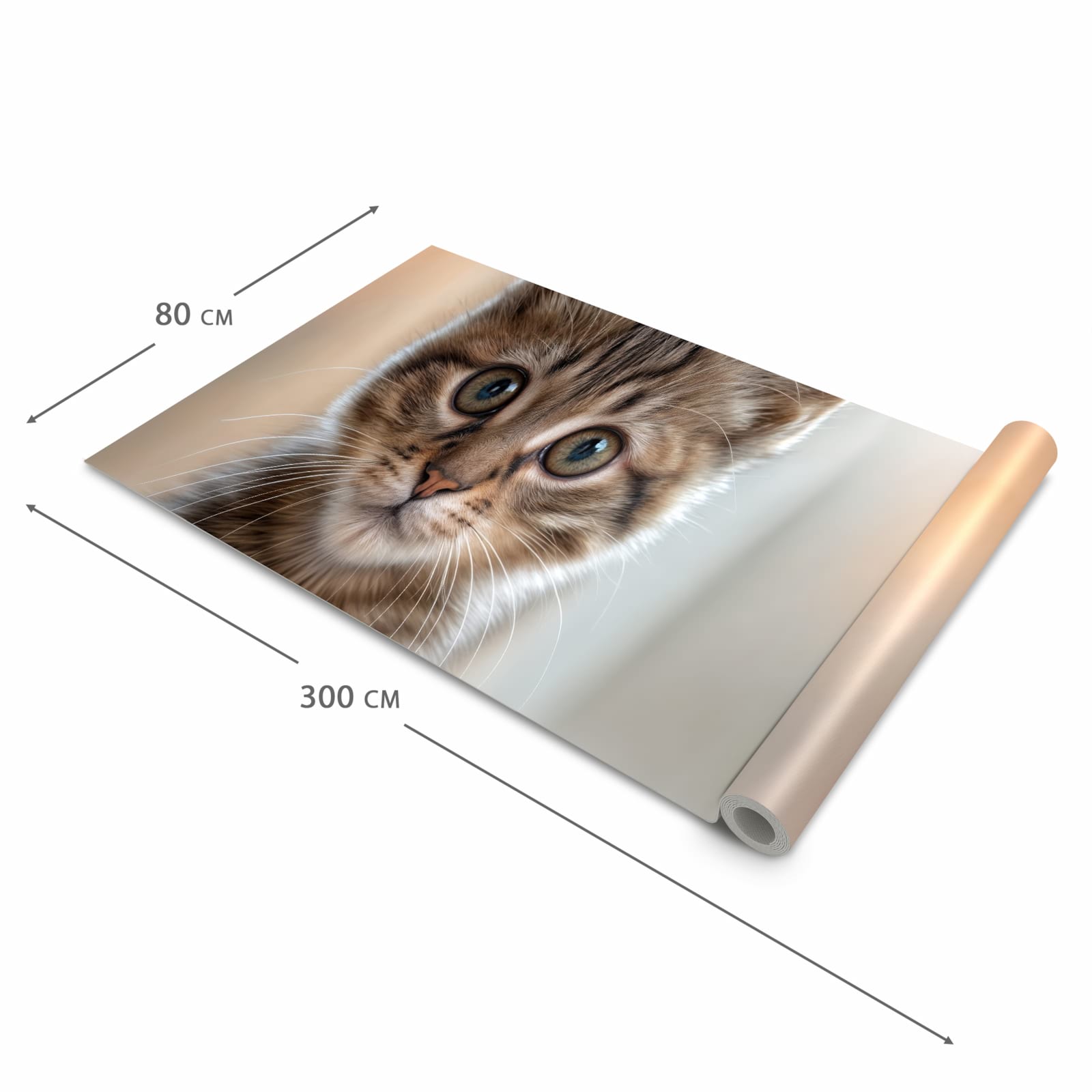 Pflegeleichter Küchenläufer mit Motiv Katzenjunges in der Grösse 60x180 cm