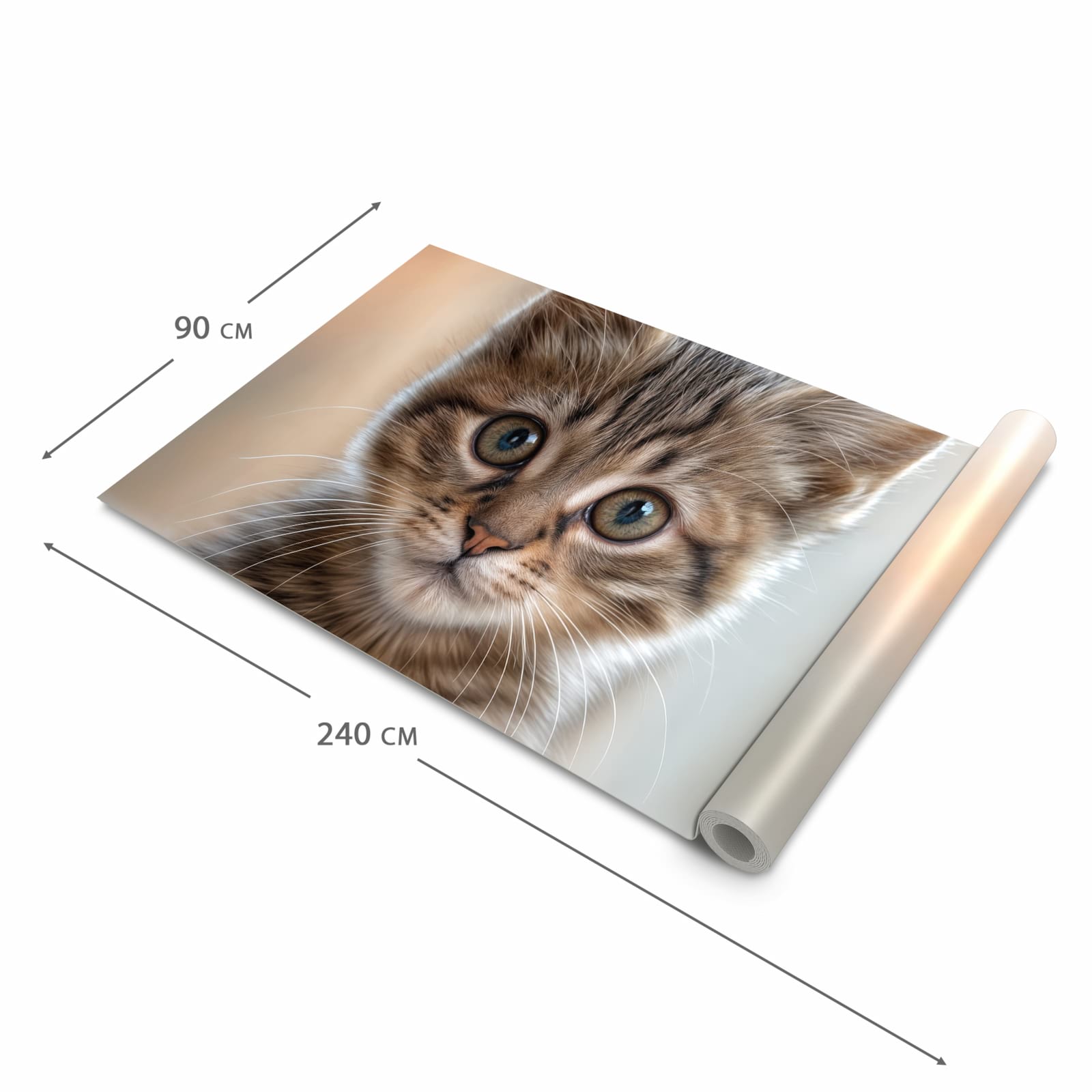 Rutschfester Teppichläufer für die Küche mit Motiv Katzenjunges in der Grösse 60x240 cm