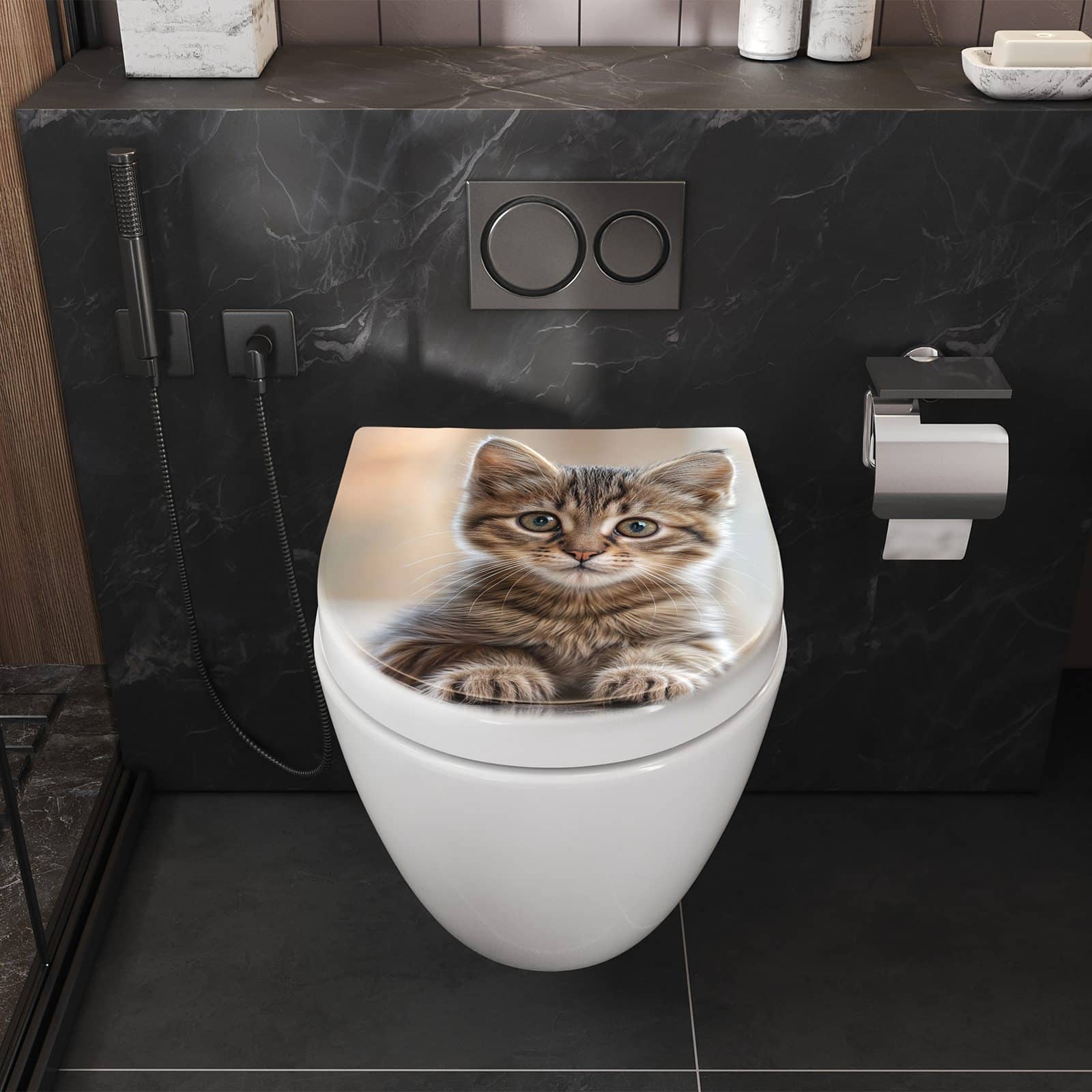 WC-Sitz mit Absenkautomatik Katzenjunges