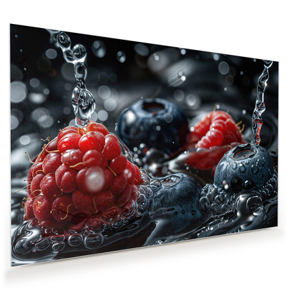 Wandbild mit dem Motiv Himbeere und Blaubeeren