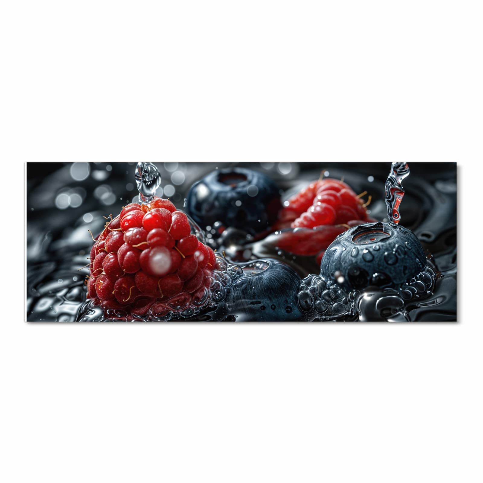 Geräuschdämpfender Küchenteppich mit Motiv Früchte im Wasser in Frontansicht