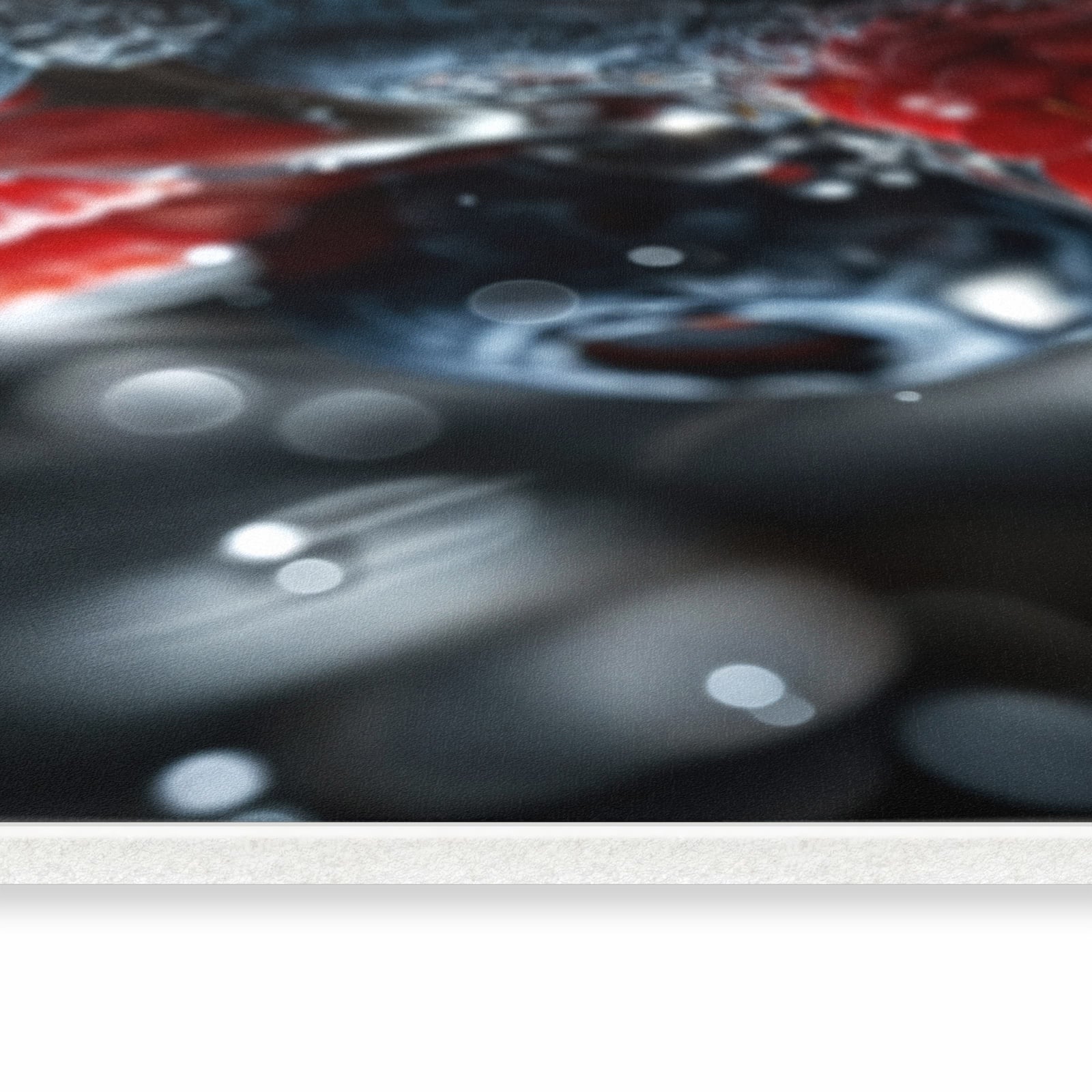 Abriebfester Küchenläufer mit Motiv Früchte im Wasser in seitlicher Ansicht