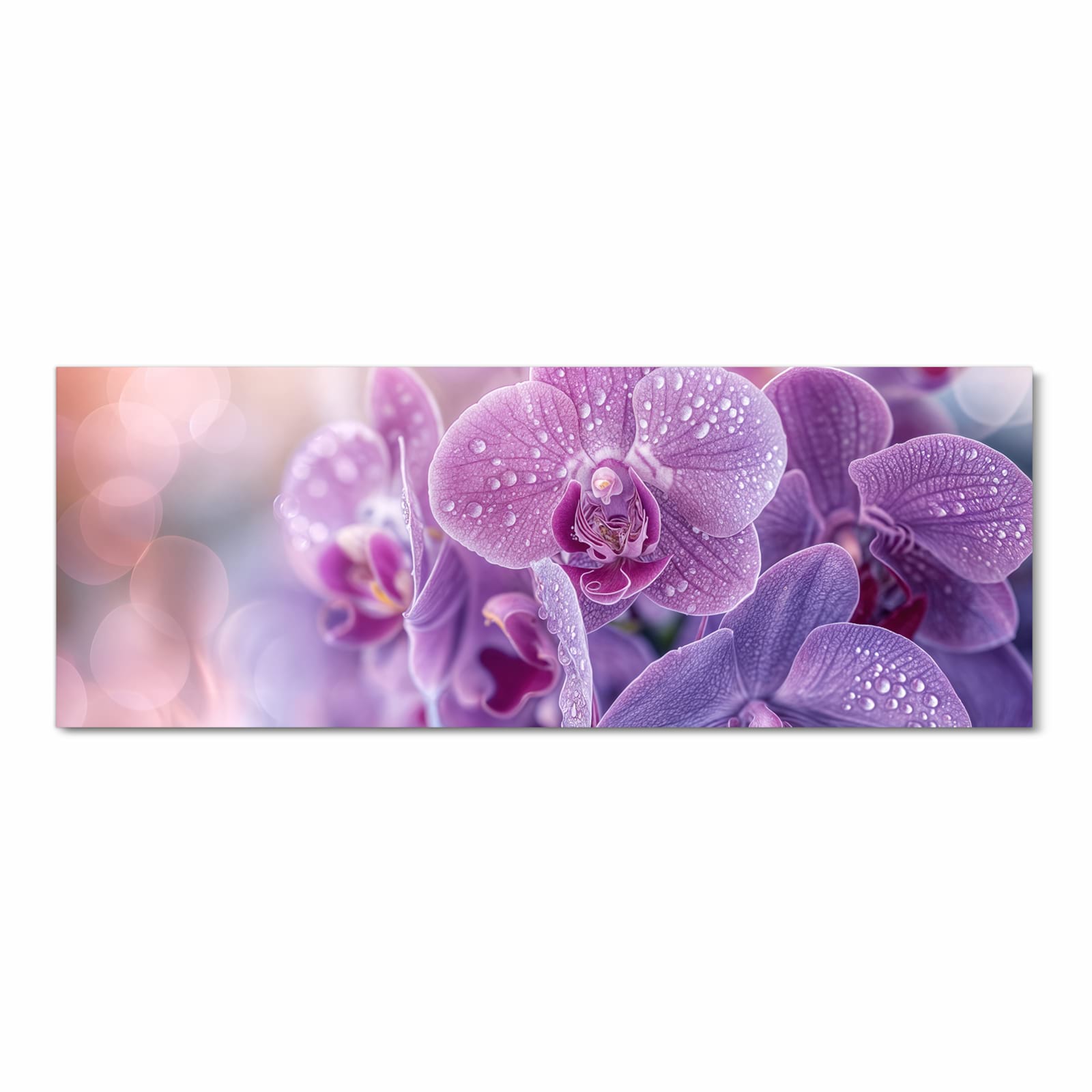 Waschbarer langer Teppich mit Motiv Orchideenblüten in Frontansicht