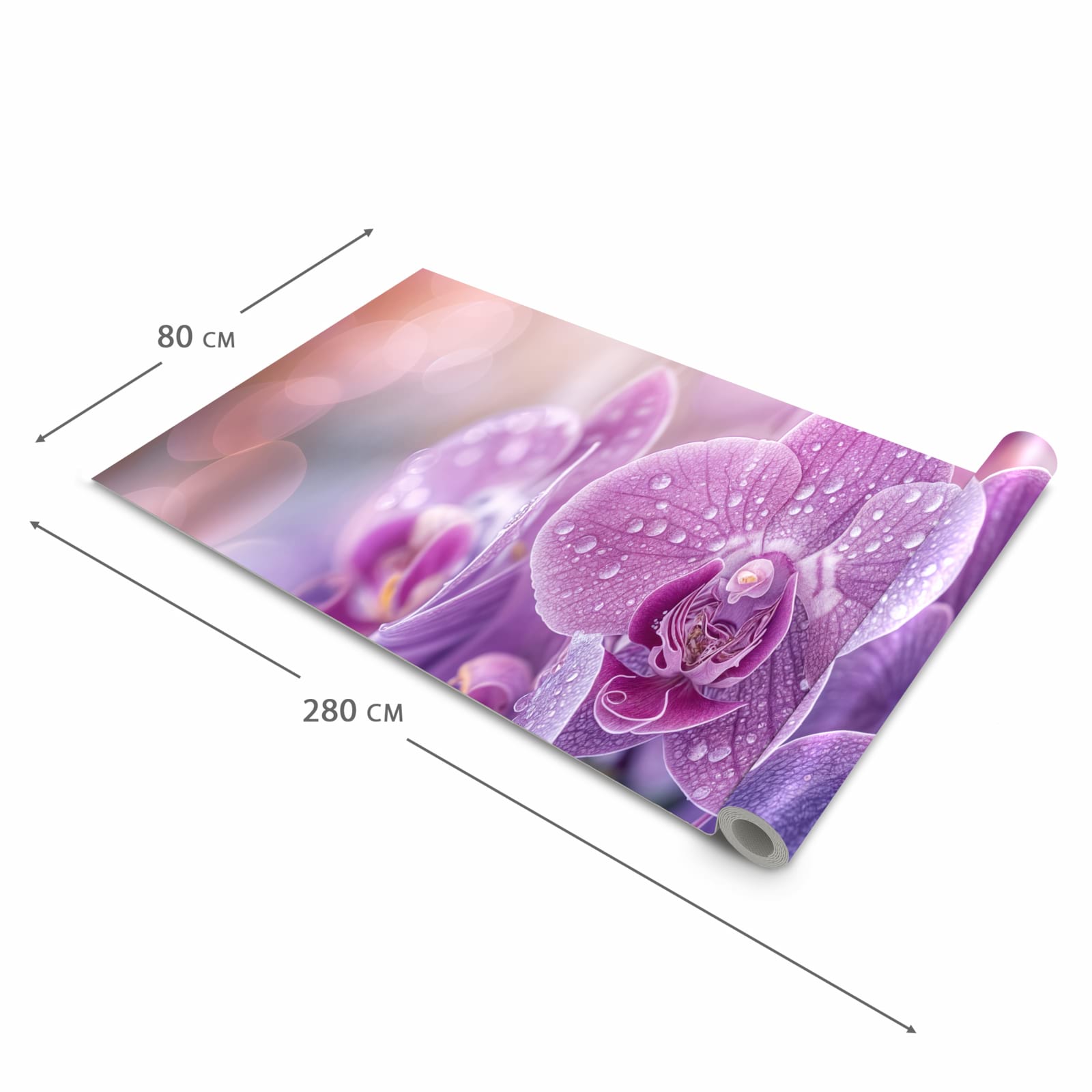 Komfortabler Küchenläufer mit Motiv Orchideenblüten in der Grösse 60x180 cm