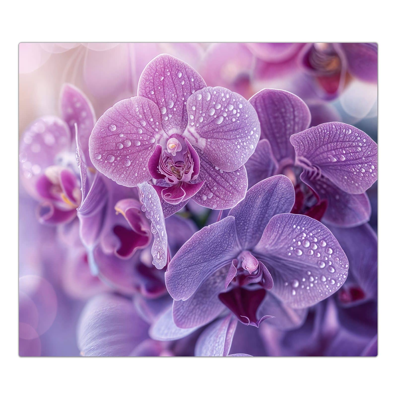 1-teilige Herdabdeckplatte mit Orchideenblüten-Motiv in der Frontansicht