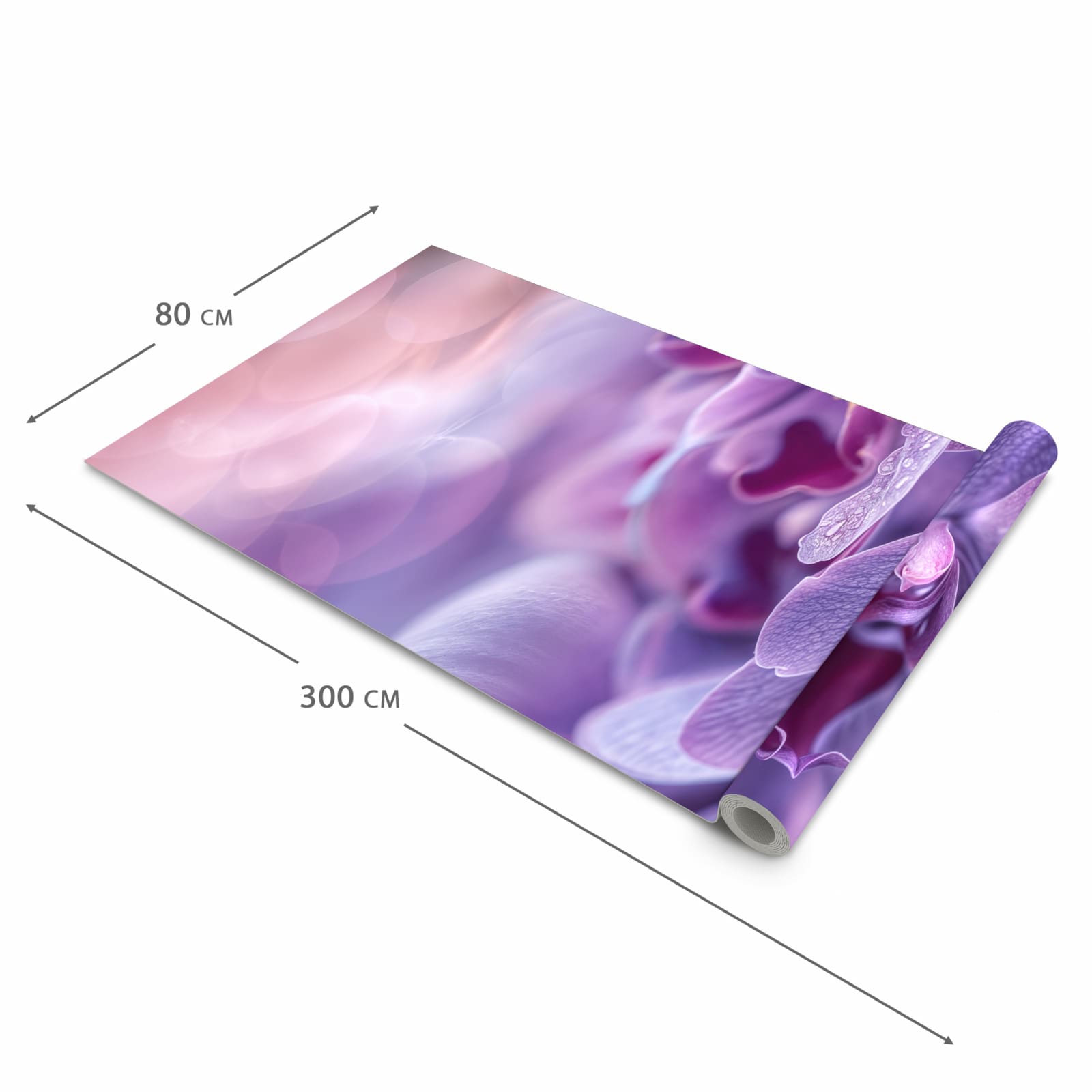 Rutschhemmender waschbarer Küchenläufer mit Motiv Orchideenblüten in der Größe 60x180 cm