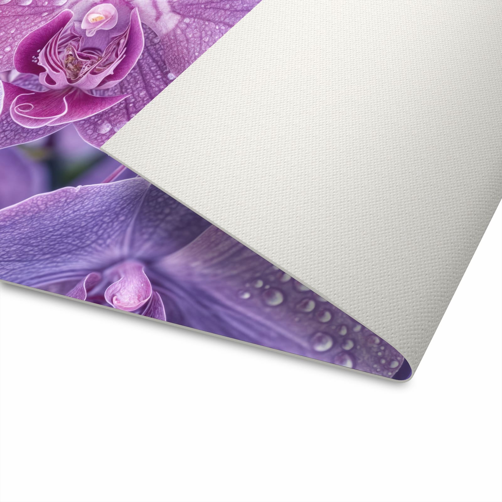 Strapazierfähiger Küchenläufer mit Motiv Orchideenblüten in der Unterseite