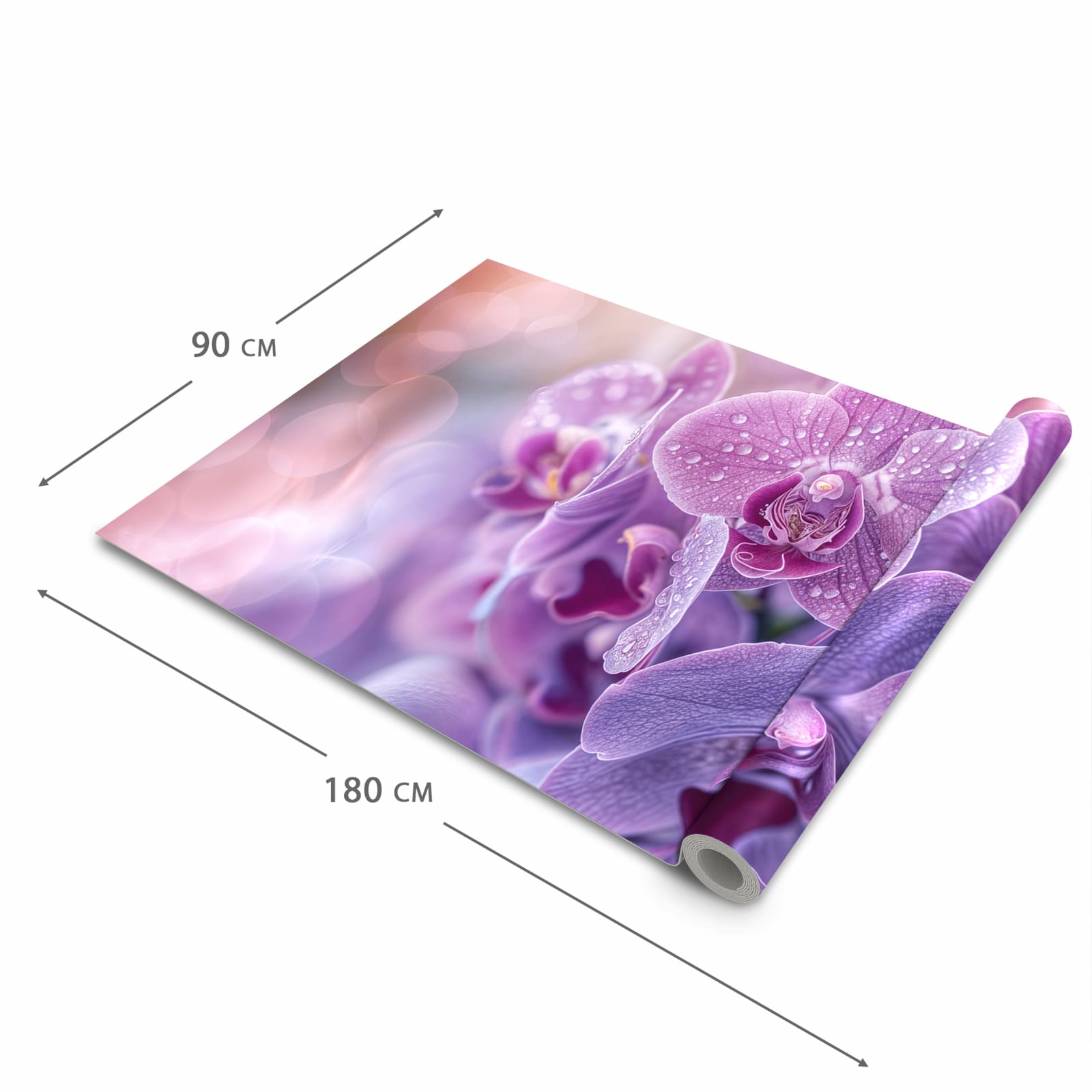 Rutschfester Küchenläufer mit Motiv Orchideenblüten in der Grösse 60x180 cm