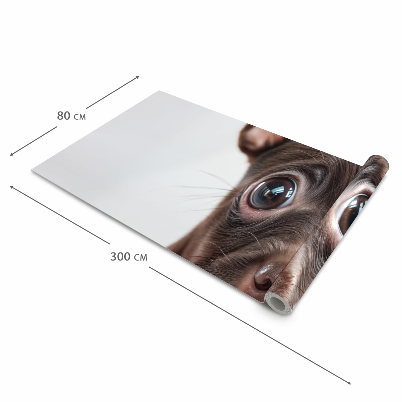 Zeitsparender Bodenläufer Teppich mit Motiv Niedlicher Welpenblick in der Grösse 60x150 cm