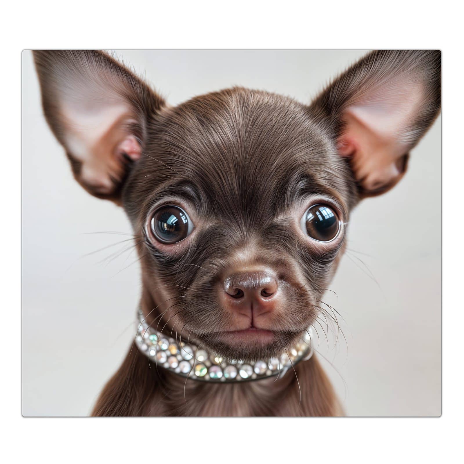 1-teilige Herdabdeckplatte aus Glas mit Niedlicher Welpenblick-Motiv in der Frontansicht #grösse_1-Teilig (60x52cm)