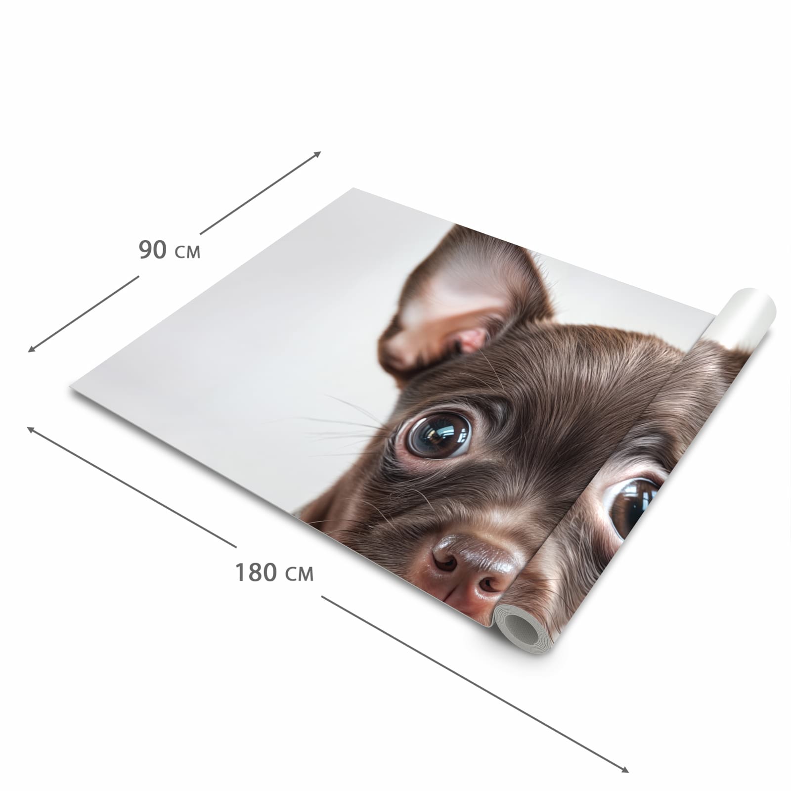 Geräuschdämpfender Küchenteppich mit Motiv Niedlicher Welpenblick in der Grösse 60x150 cm