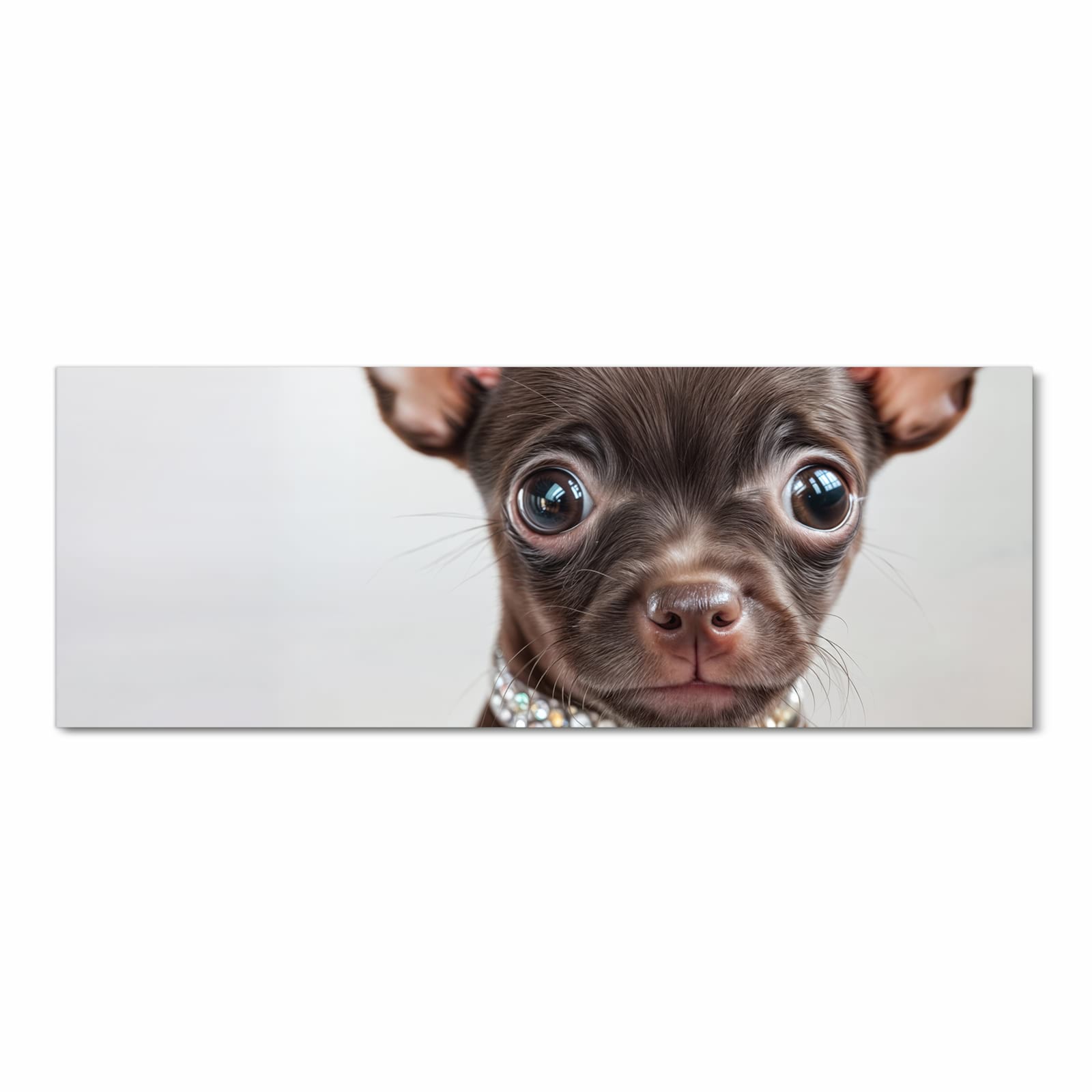 Schmutzabweisender Läufer für die Küche mit Motiv Niedlicher Welpenblick in Frontansicht