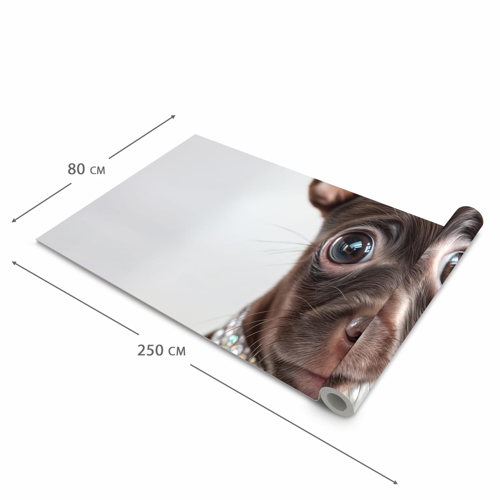 Formstabiler rutschfester Küchenteppich mit Motiv Niedlicher Welpenblick in der Grösse 60x150 cm