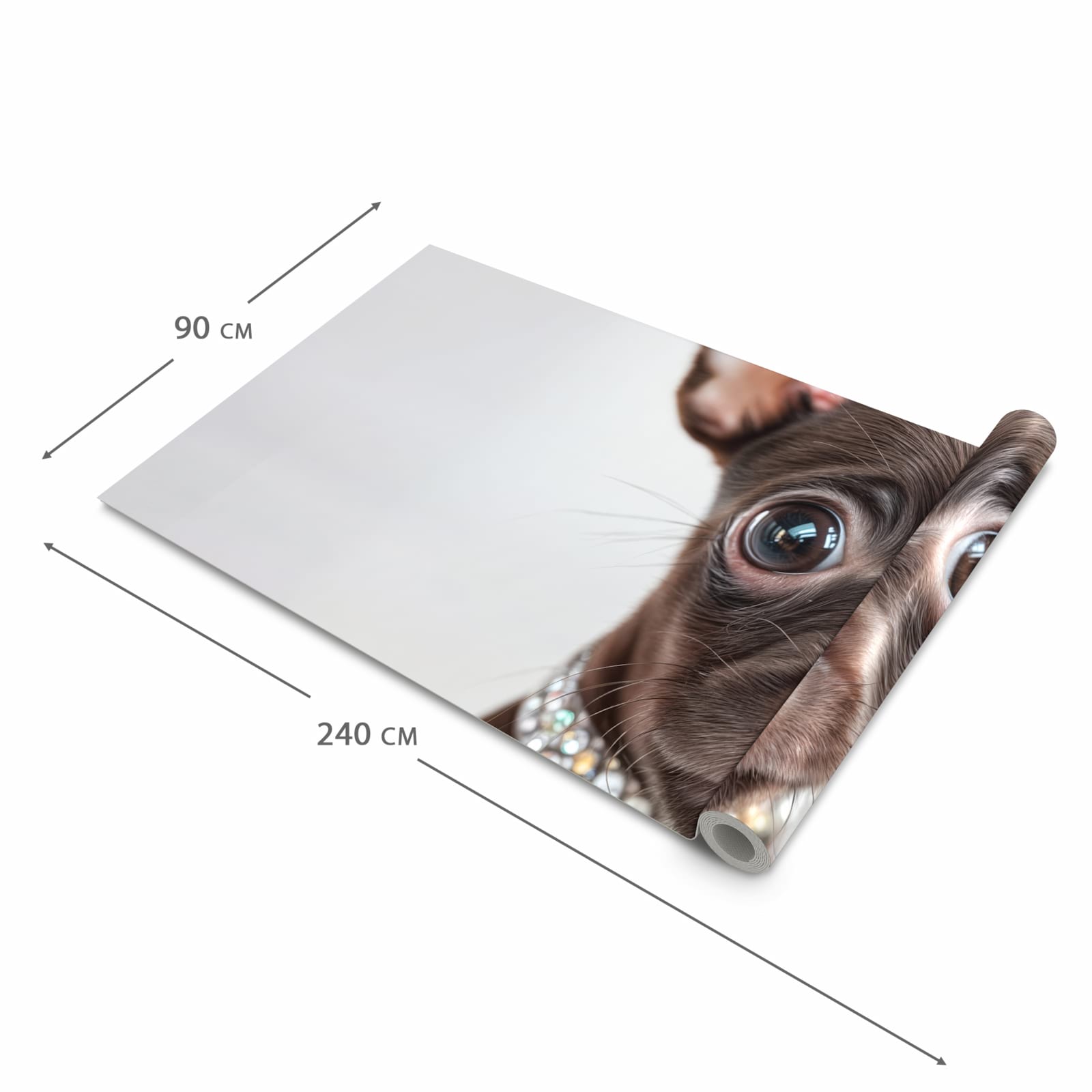 Abriebfester Küchenteppich mit Motiv Niedlicher Welpenblick in der Grösse 60x150 cm