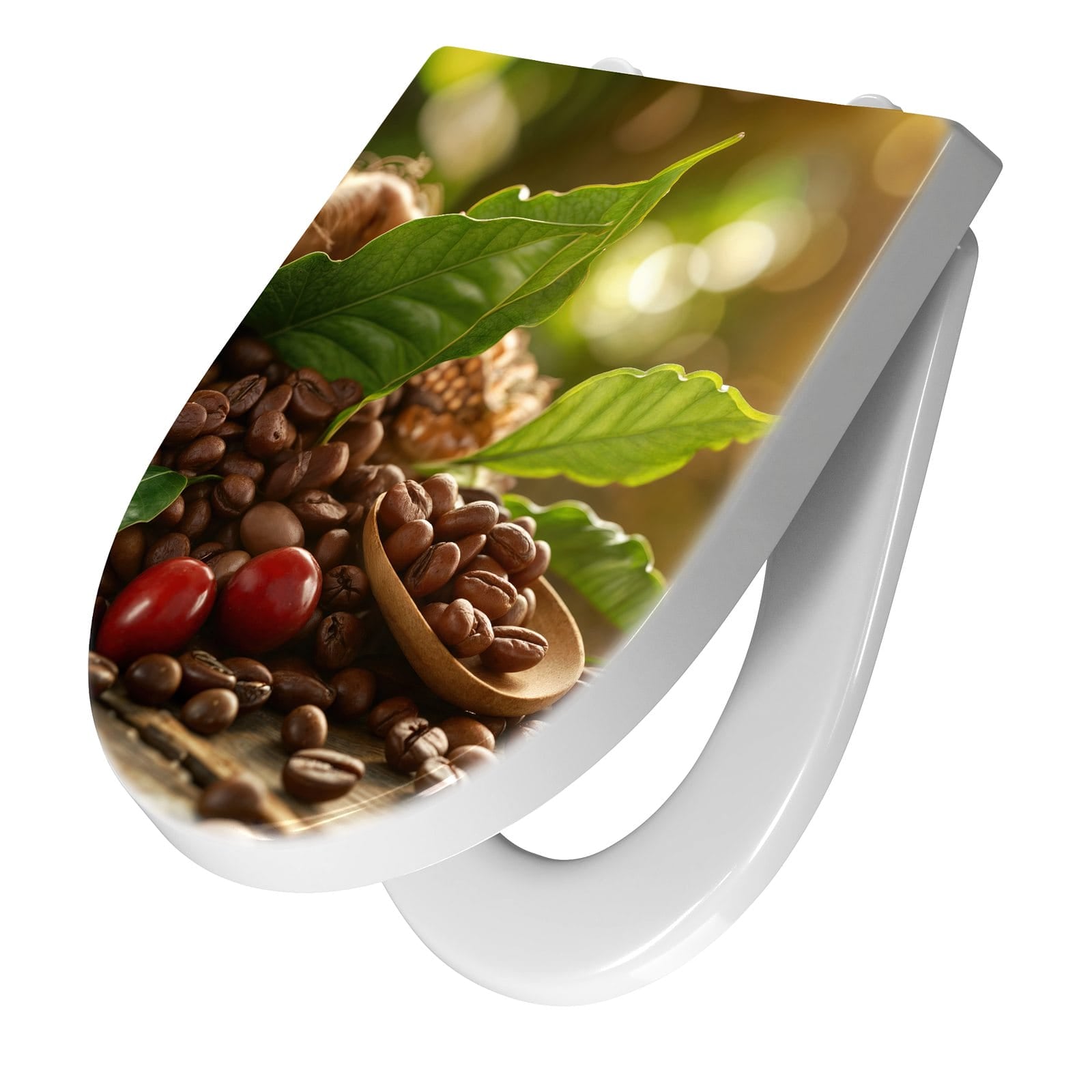 WC-Sitz mit Absenkautomatik Kaffeebohnen