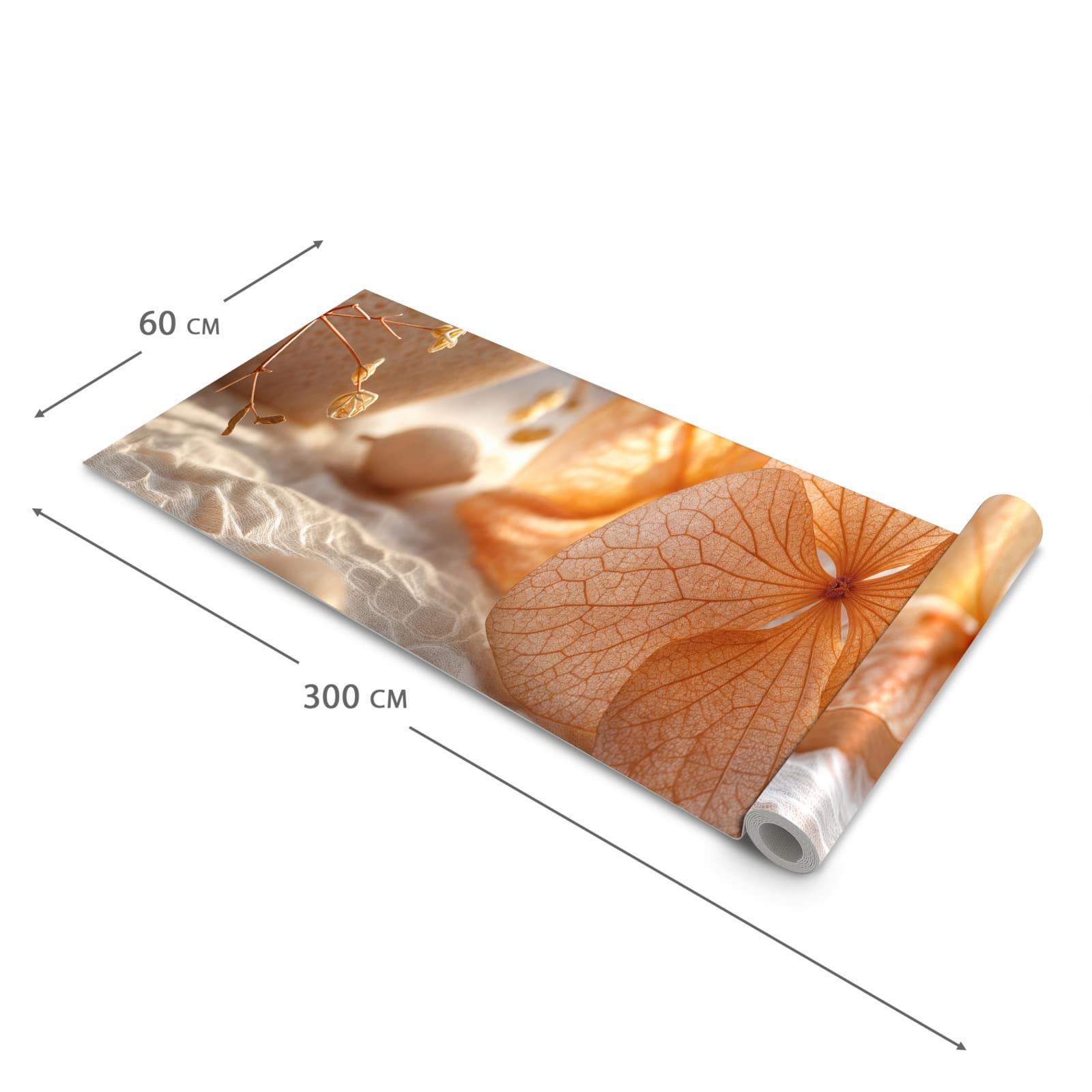 Farbbeständiger abwaschbarer Küchenläufer mit Motiv Blumenarrangement in der Größe 60x120 cm