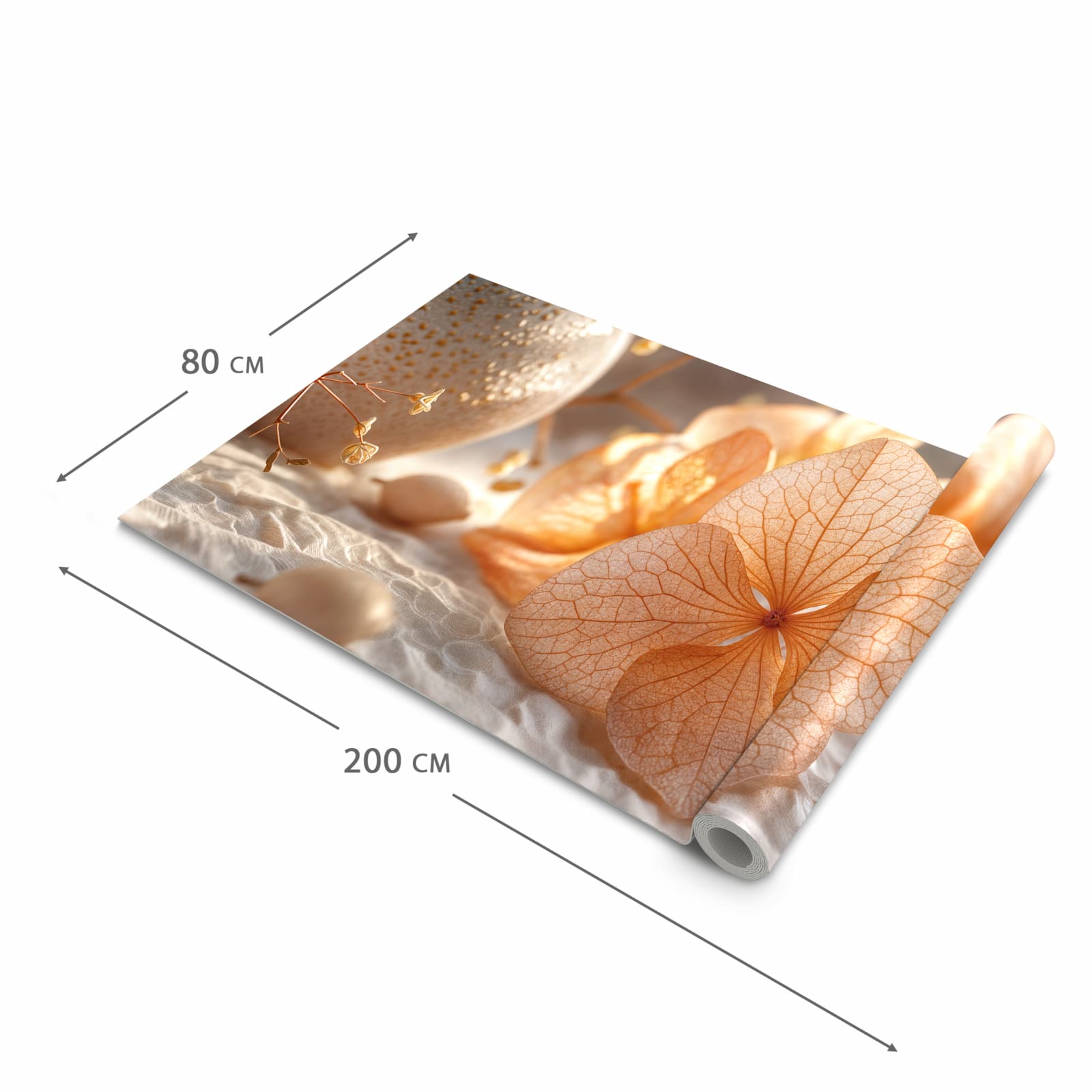 Küchenteppich mit Motiv Blumenarrangement in der Grösse 60x120 cm für sichere Aufbewahrung