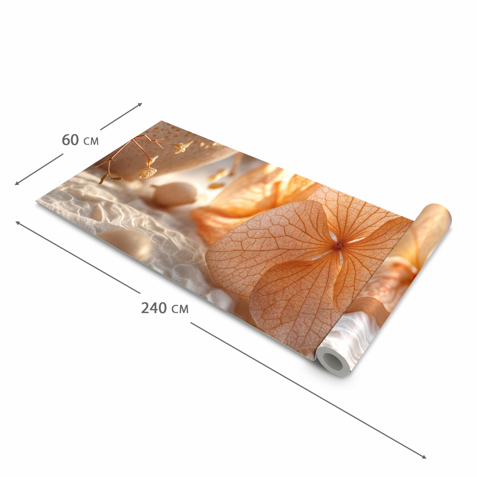 Waschbarer Küchenläufer mit Motiv Blumenarrangement in der Grösse 60x120 cm für Ordnung