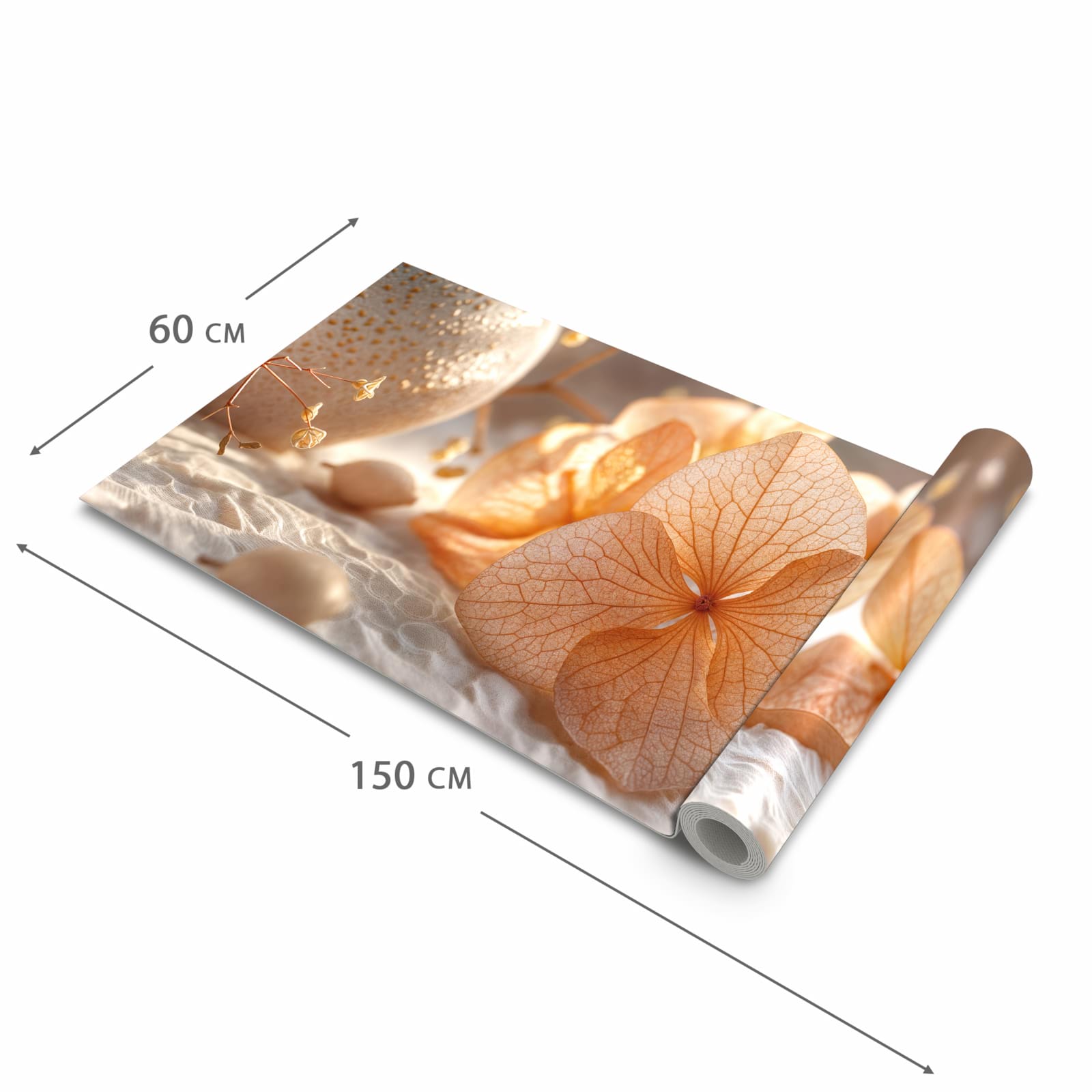 Feuchtigkeitsresistenter moderner Küchenläufer mit Motiv Blumenarrangement in der Grösse 60x120 cm