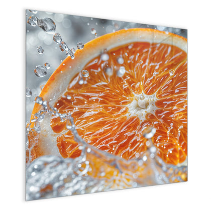 Magnettafel mit dem Motiv Orangenscheibe im Wasser