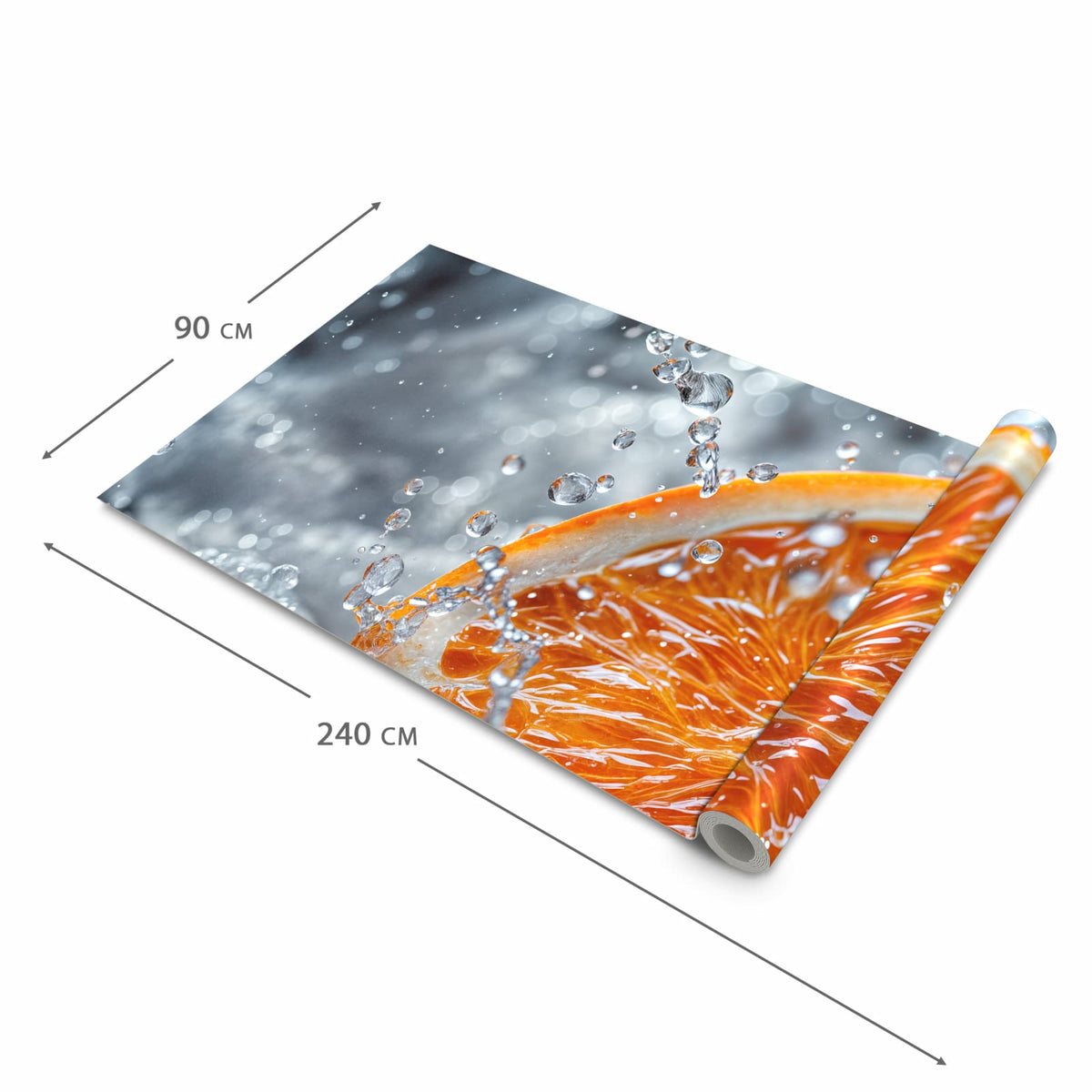Langlebiger waschbarer Küchenläufer mit Motiv Orangenscheibe Spritz in der Grösse 60x120 cm