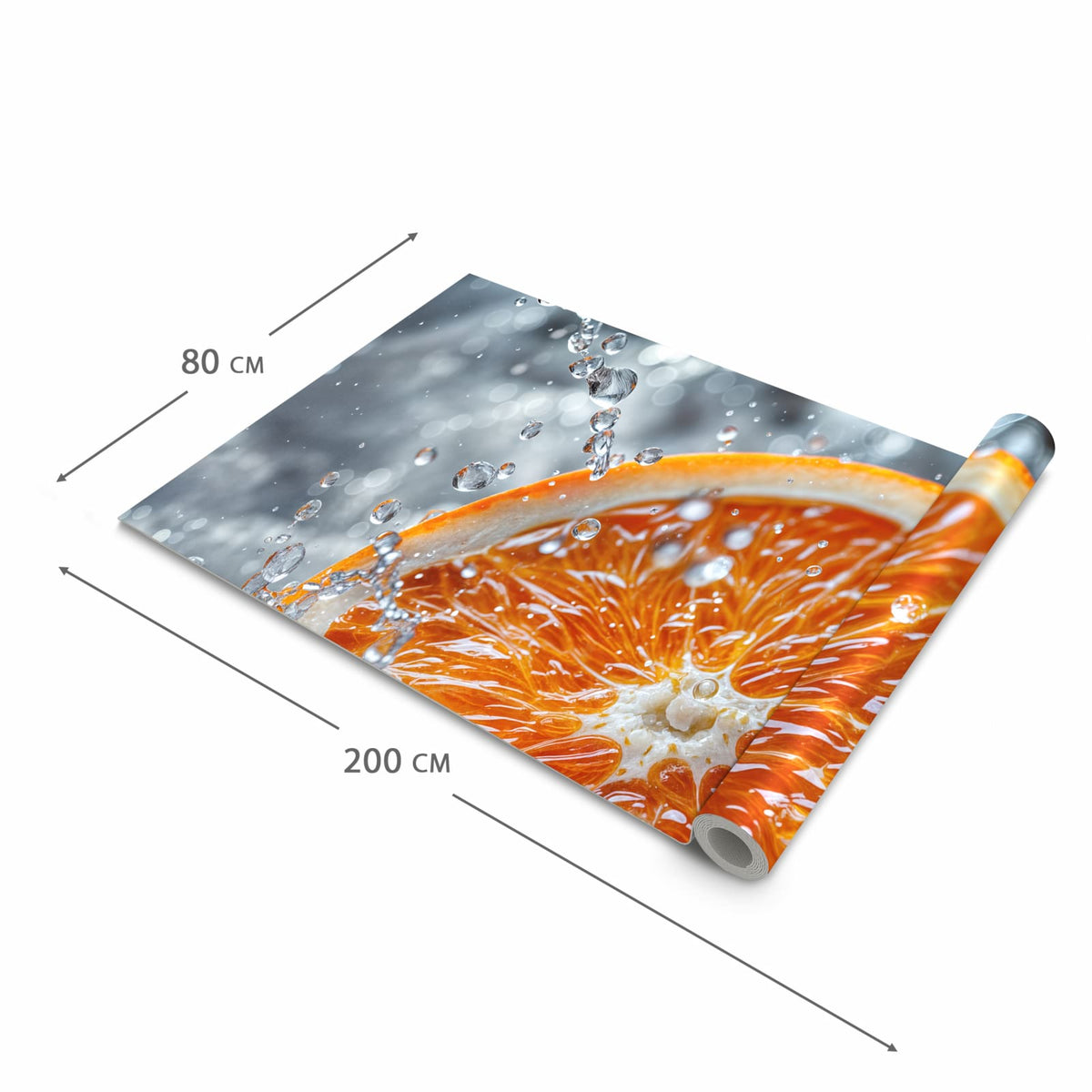 Pflegeleichter Küchenläufer mit Motiv Orangenscheibe Spritz in der Grösse 60x120 cm