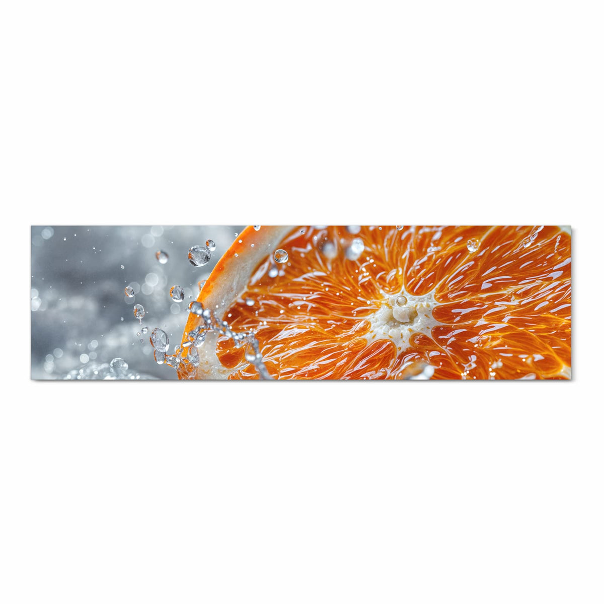 Zeitsparender rutschfester Küchenteppich mit Motiv Orangenscheibe Spritz in Frontansicht
