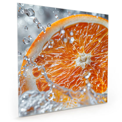 Küchenrückwand mit dem Motiv Orangenscheibe im Wasser