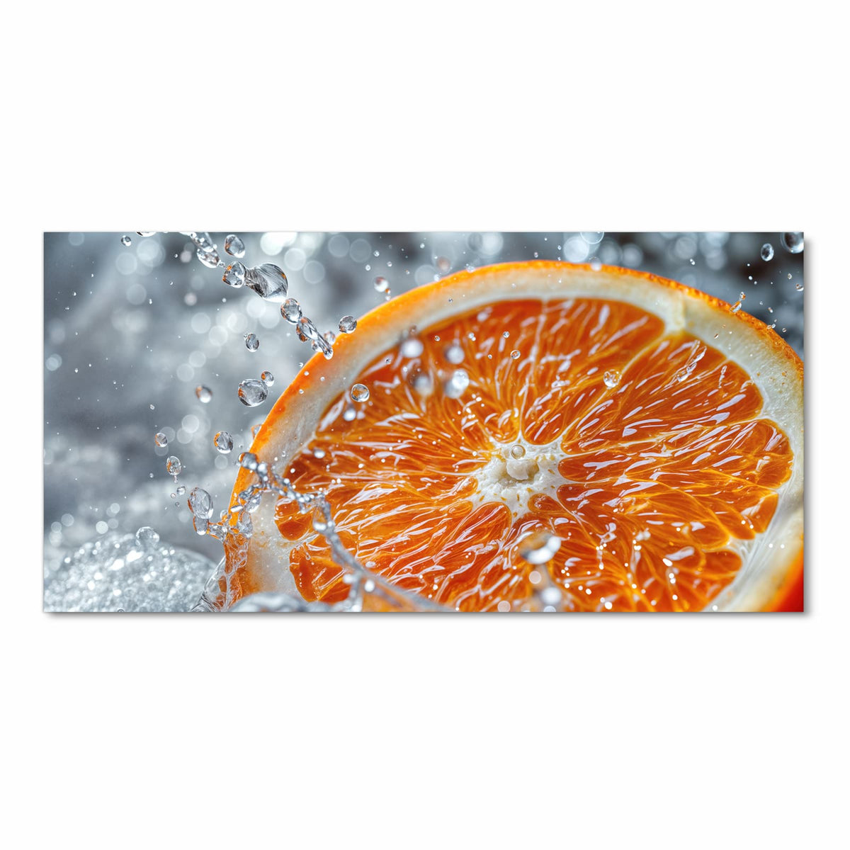 Rutschfester langer Teppich für Flur mit Motiv Orangenscheibe Spritz in Frontansicht