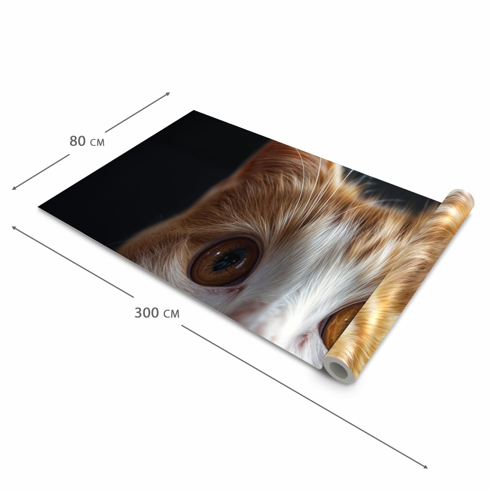 Abriebfester rutschfester Küchenläufer mit Motiv Sanfte Katzenaugen in der Größe 90x240 cm