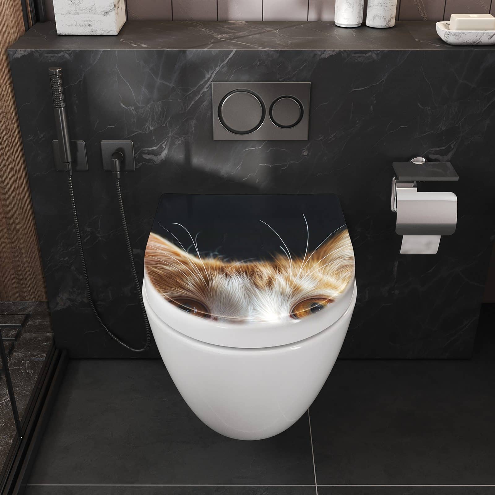 WC-Sitz mit Absenkautomatik Sanfte Katzenaugen