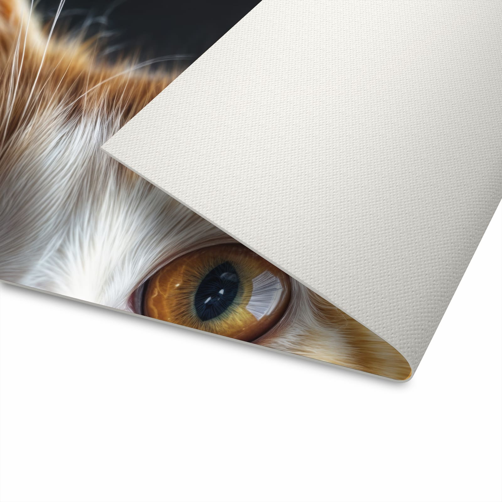 Komfortabler Küchenteppich mit Motiv Sanfte Katzenaugen in moderner Küche