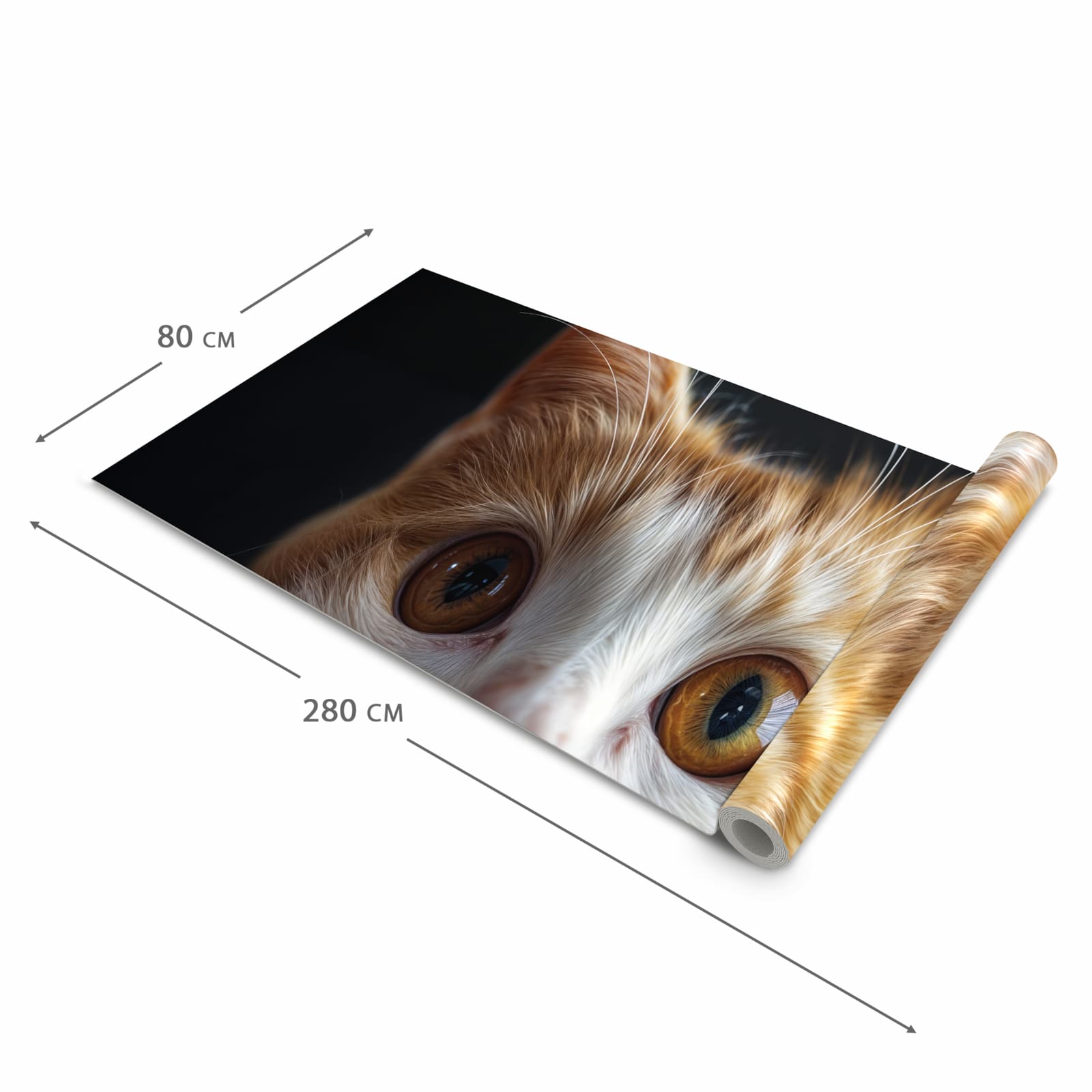 Geräuschdämpfender waschbarer Küchenläufer mit Motiv Sanfte Katzenaugen in der Größe 90x240 cm