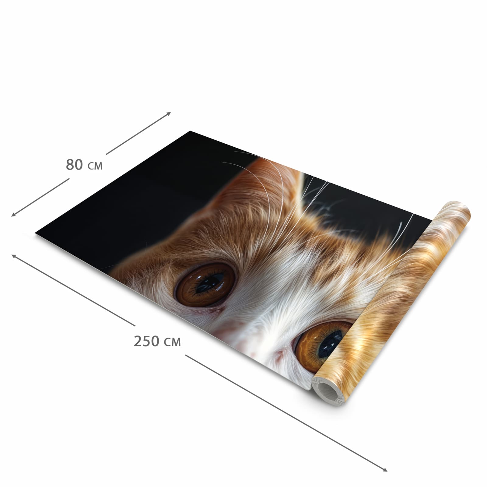 Zeitsparender Küchenläufer mit Motiv Sanfte Katzenaugen in der Grösse 90x240 cm