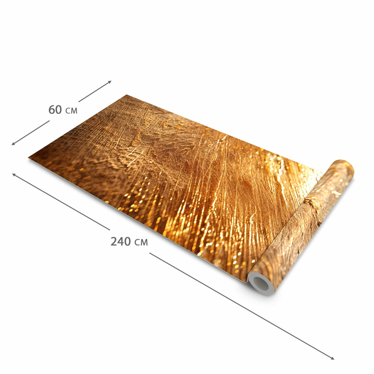 Flacher rutschfester Küchenteppich mit Motiv Goldene Textur in der Grösse 90x240 cm