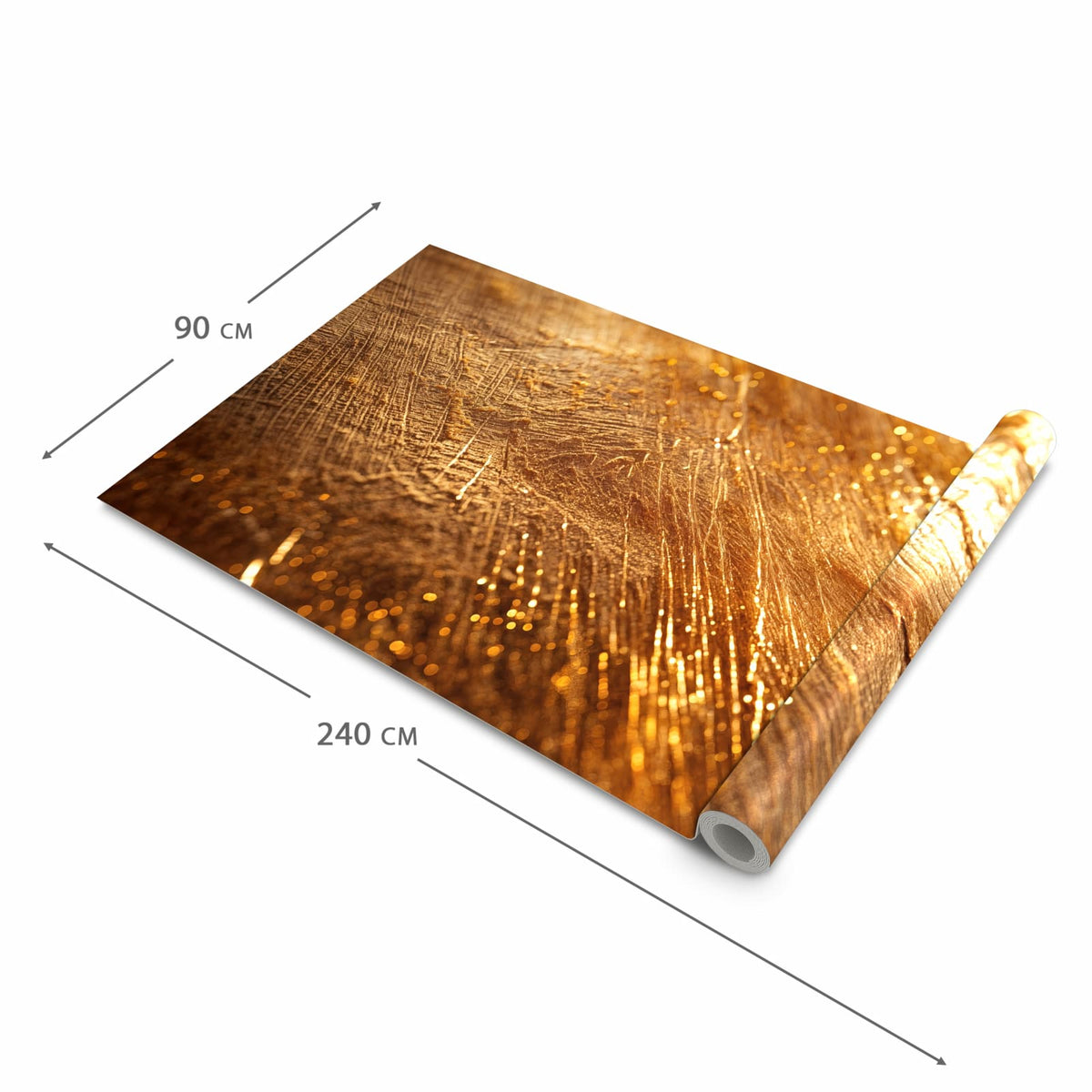 Langlebiger Küchenläufer mit Motiv Goldene Textur in der Grösse 90x240 cm