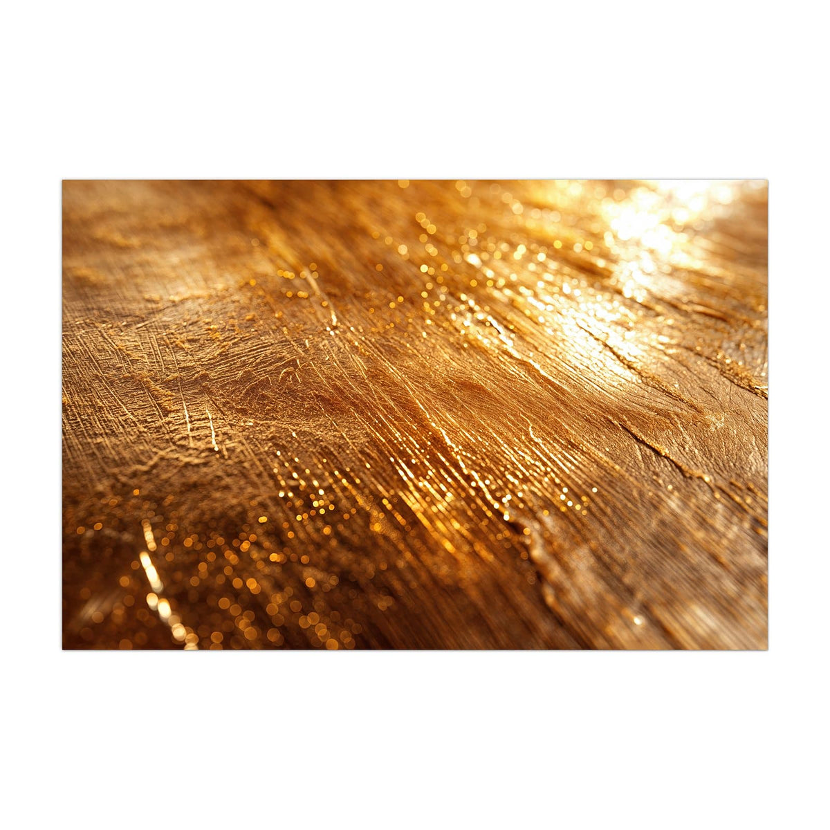 Küchenrückwand aus Glas Schimmerndes Gold im Hochformat, Motiv bildfüllend von vorn