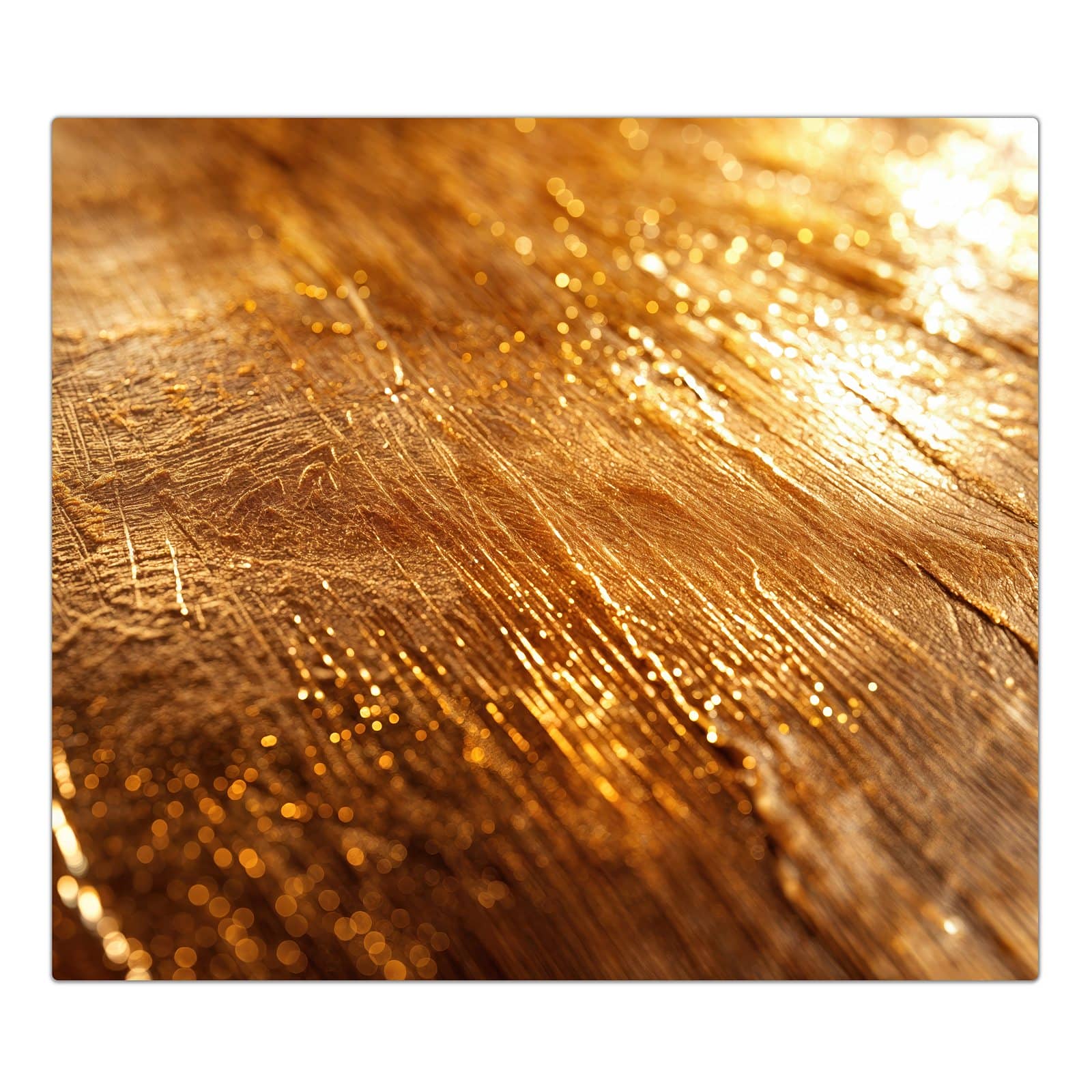 1-teilige Herdabdeckplatte aus Glas mit Goldene Textur-Motiv in der Frontansicht #grösse_1-Teilig (60x52cm)