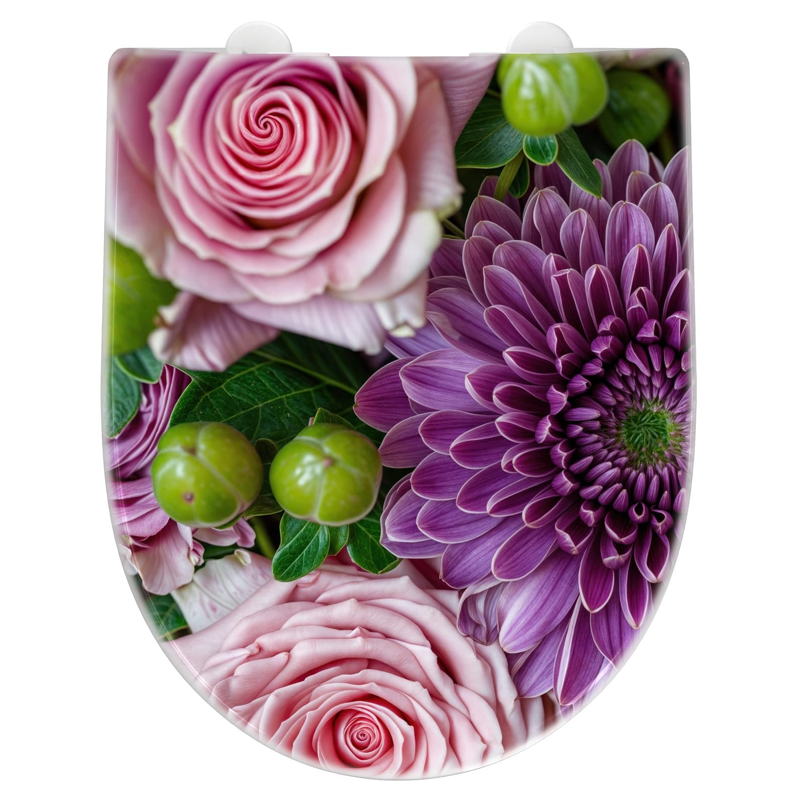 WC-Sitz mit Absenkautomatik Sanfte Blumenarrangement