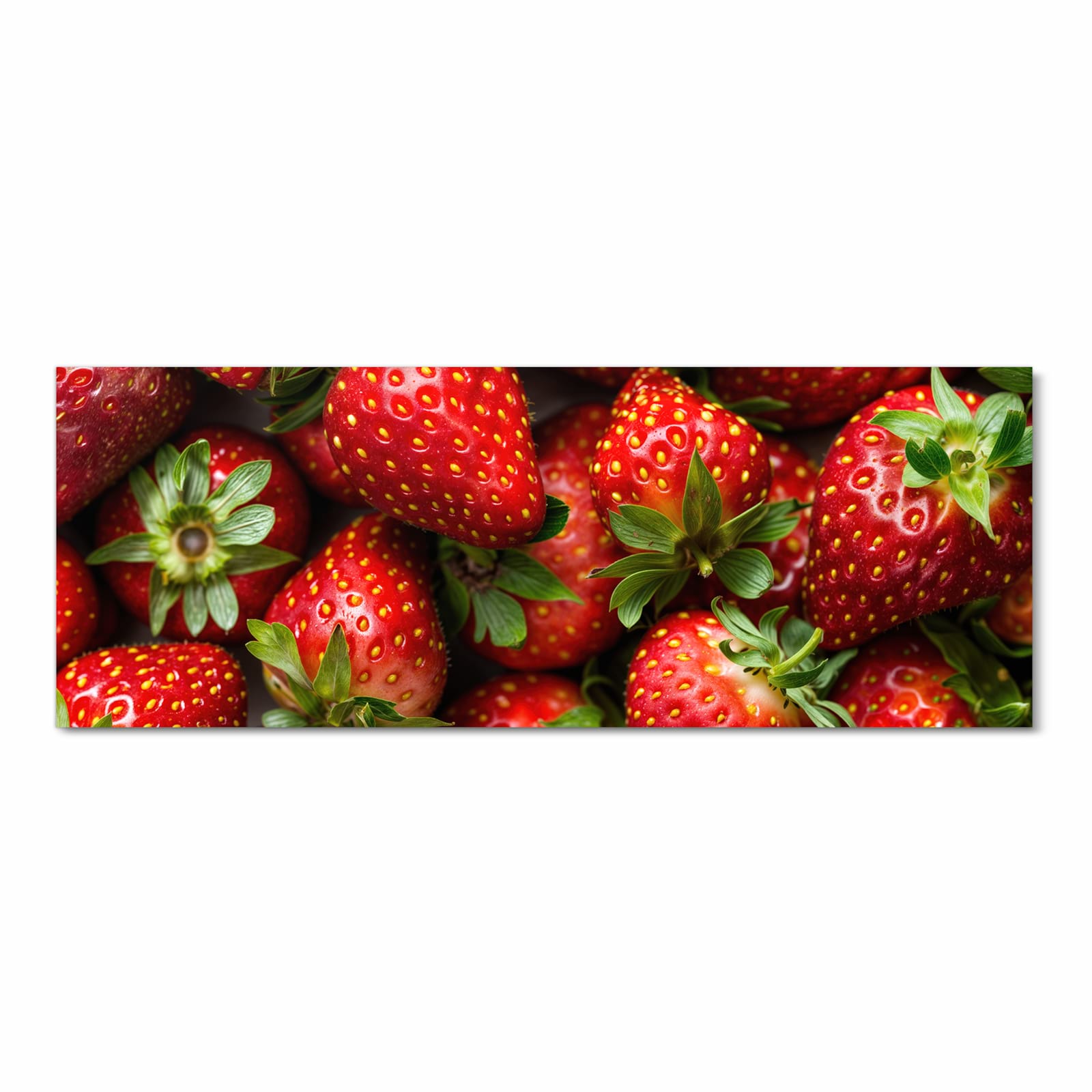 Rutschfester Küchenteppich mit Motiv Frische Erdbeeren in Frontansicht schützt den Boden